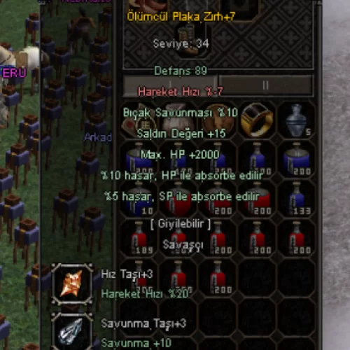 ÖLÜMCÜL+7 2k hp 10 absorbe 15 str